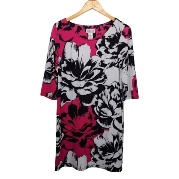 Robbie Bee Pink Flora Shift Women's Dress Size M - Picture 1 of 11